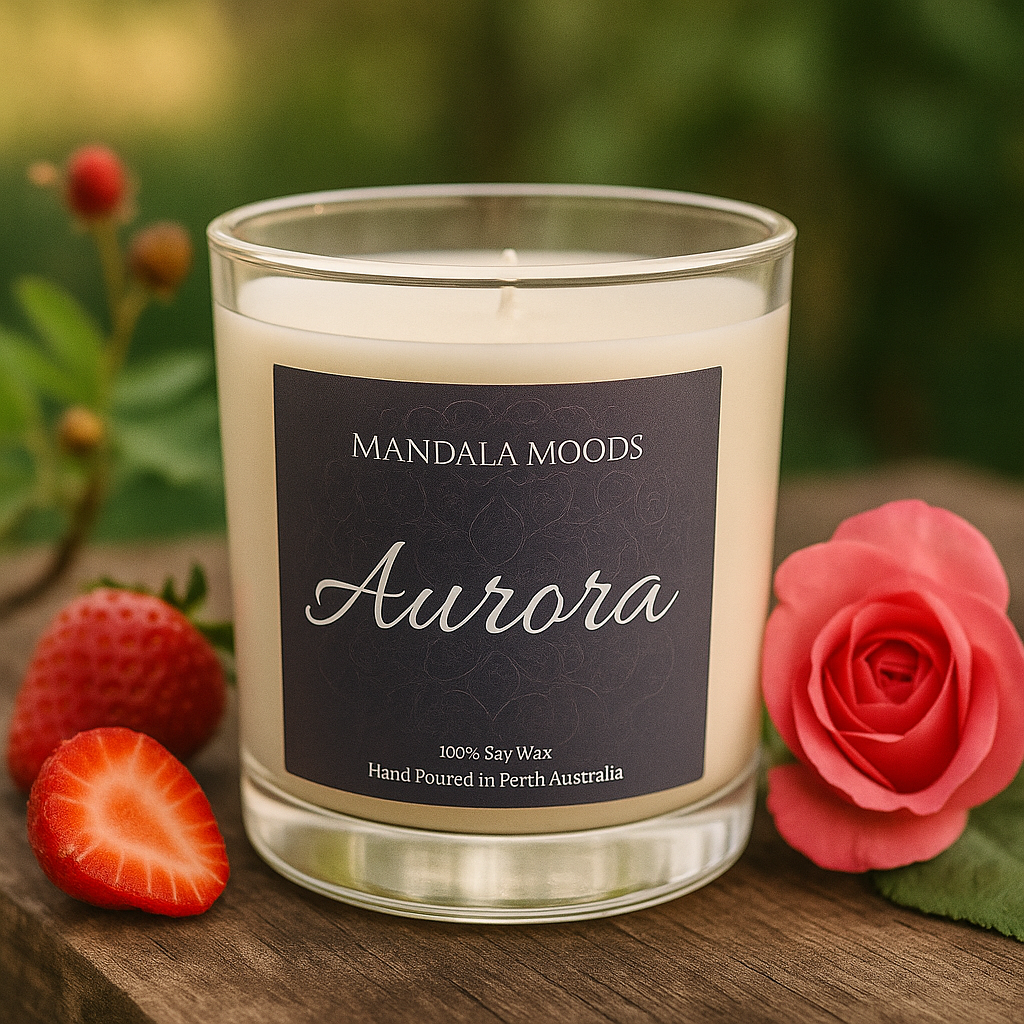 Aurora - Let the scent of ripe strawberries, wild berries, and red roses dance around you, awakening your senses 300ml soy wax