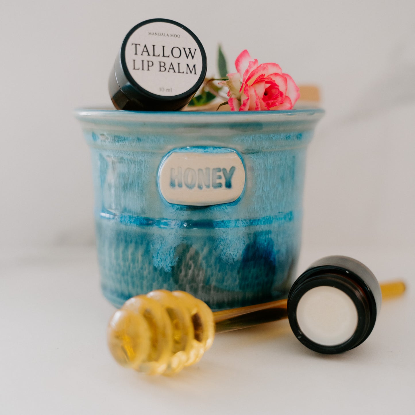 Beef tallow and honey lip balm