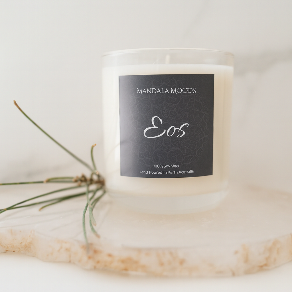 Eos - a candle for magical beginnings, still mornings, and sacred space. 300ml soy wax