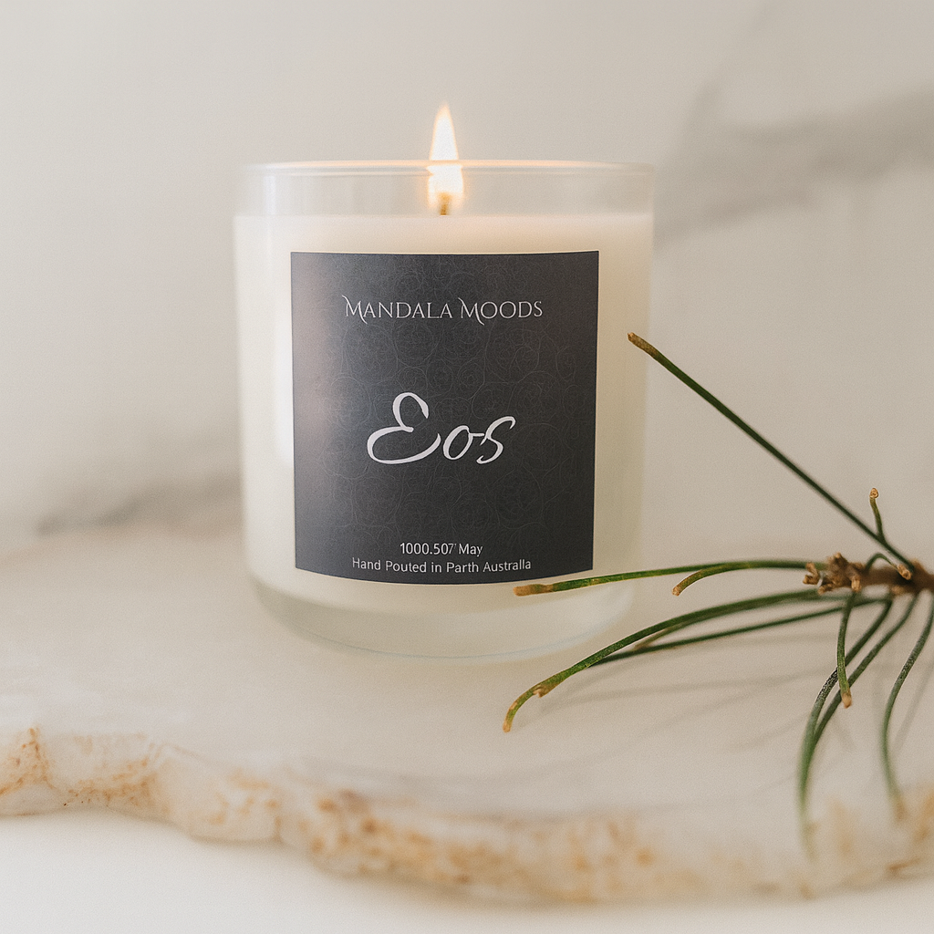 Eos - a candle for magical beginnings, still mornings, and sacred space. 300ml soy wax