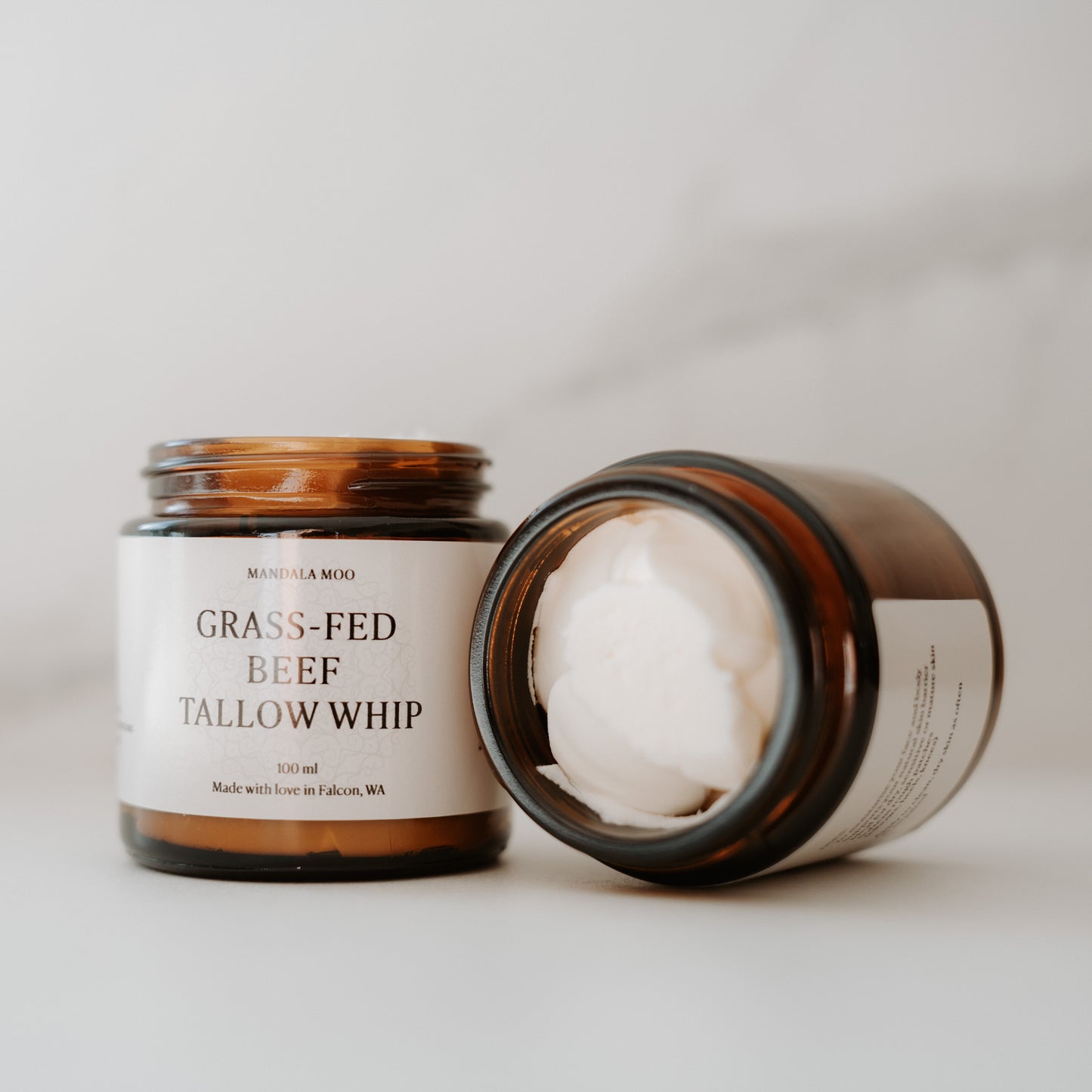 Grain fed Beef tallow whip with jojoba and apricot kernel oil whip for your face and body