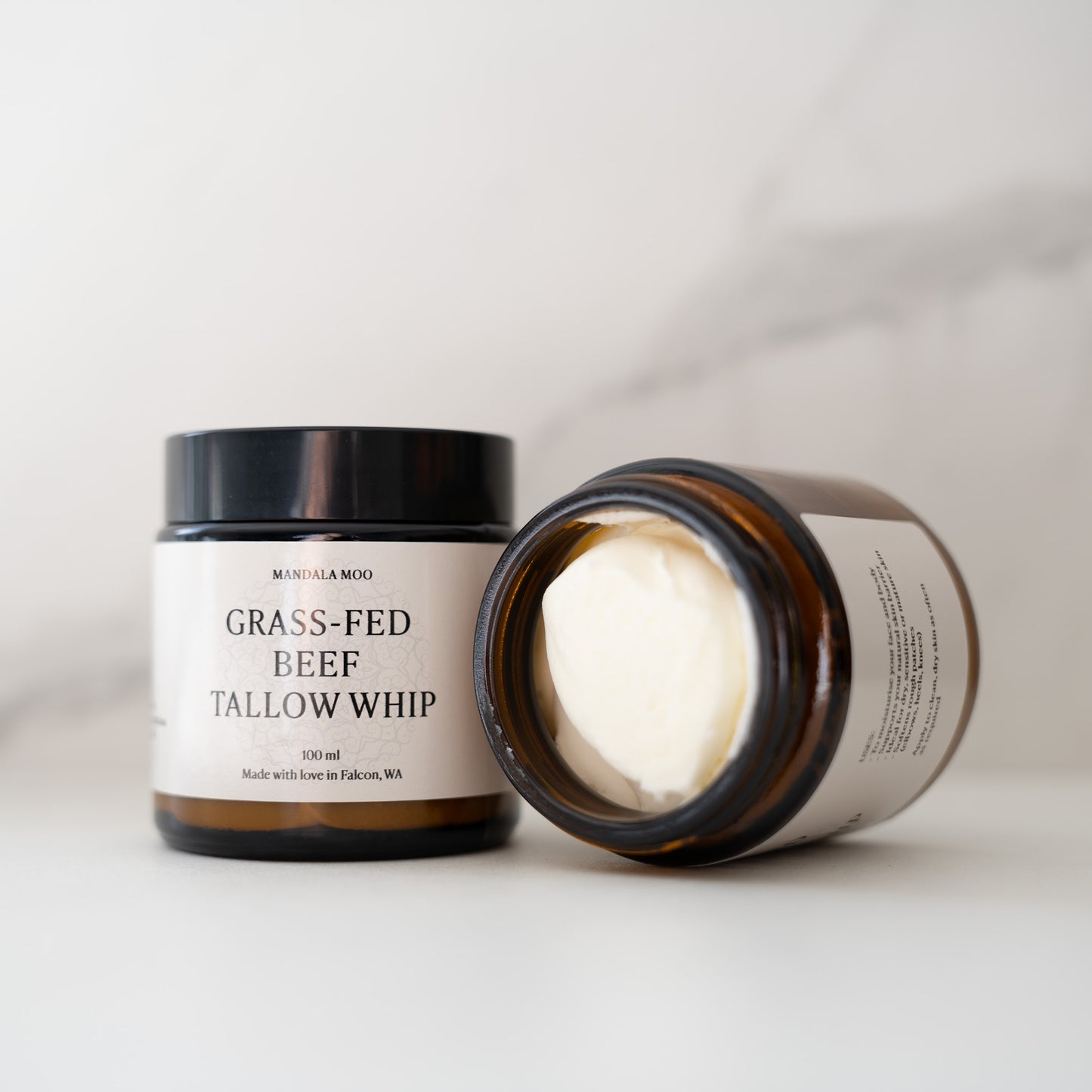 Grain fed Beef tallow whip with jojoba and apricot kernel oil whip for your face and body
