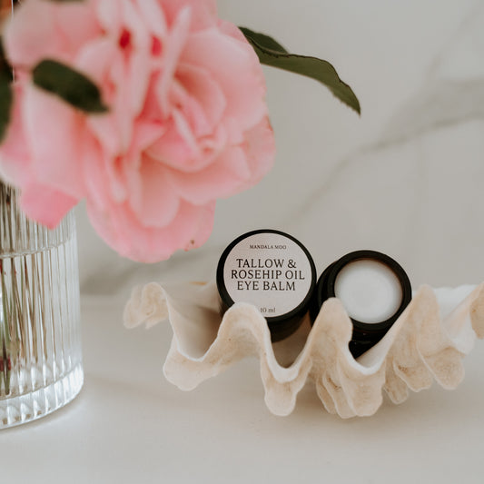 Beef tallow and rosehip oil hydrating eye balm