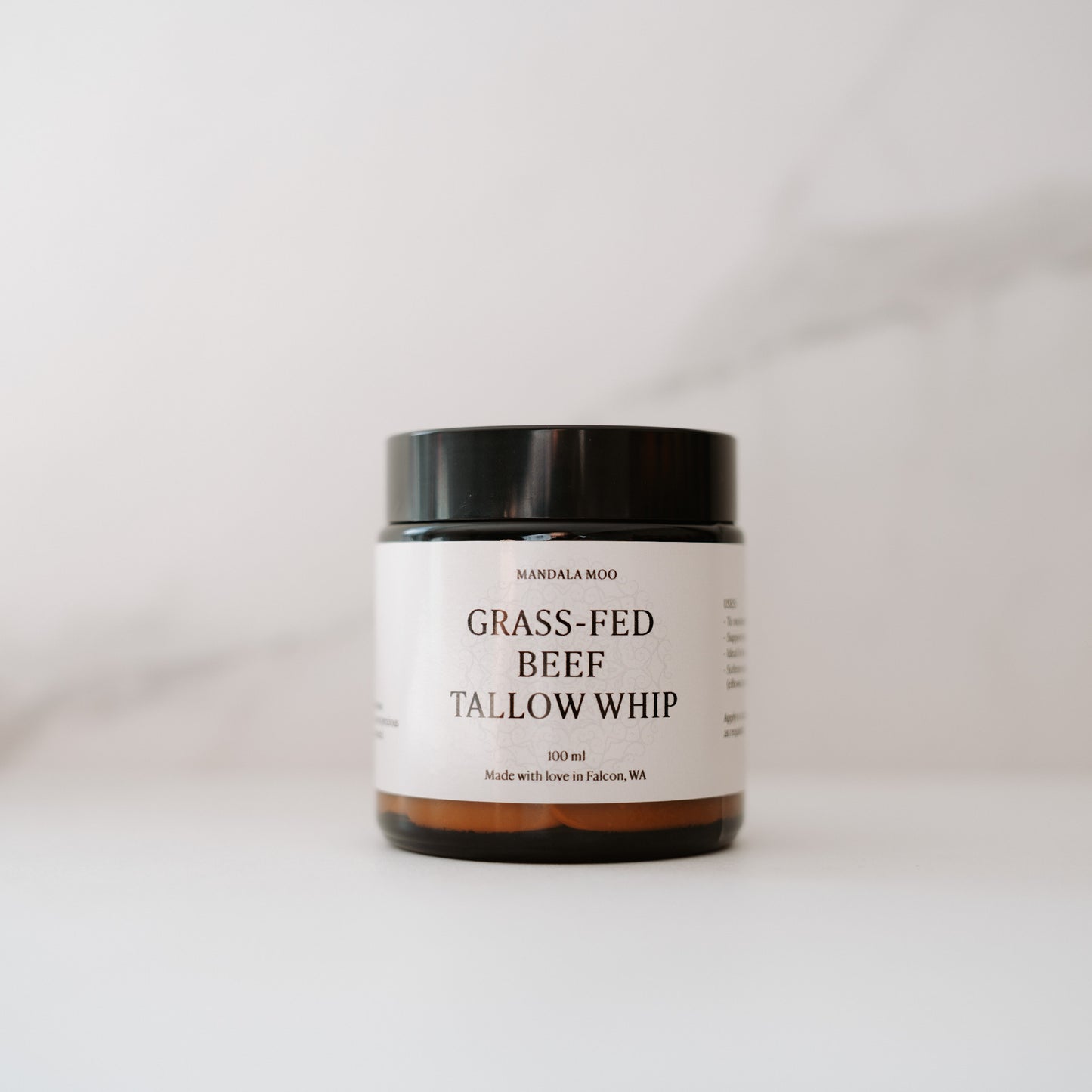 Grain fed Beef tallow whip with jojoba and apricot kernel oil whip for your face and body